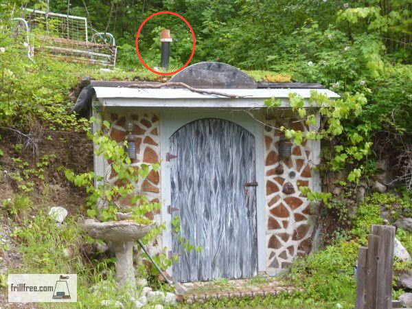 Vent in the roof of the root cellar