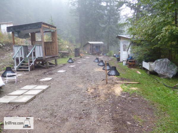 Pre-house construction, showing the site of the garden...