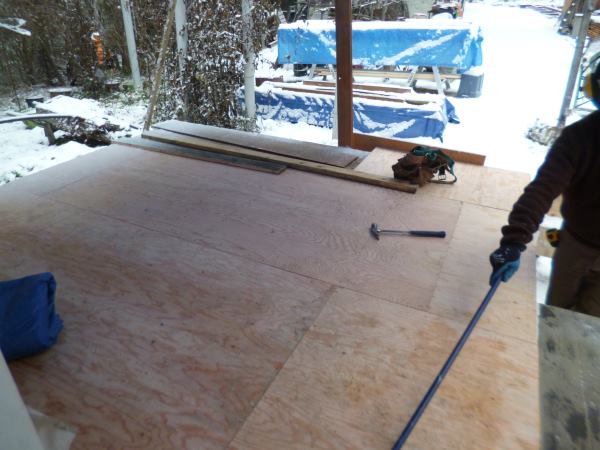 Plywood tongue and groove floor