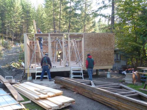 Everyone wants to get in on the act...roof truss installation is so exciting!