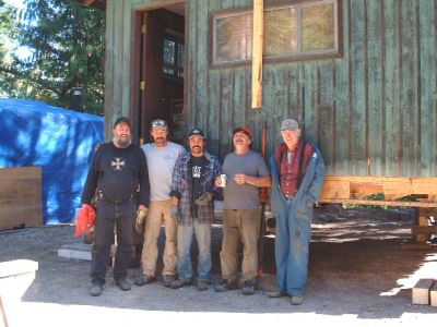 The hardworking crew after a good day hauling the building on site...