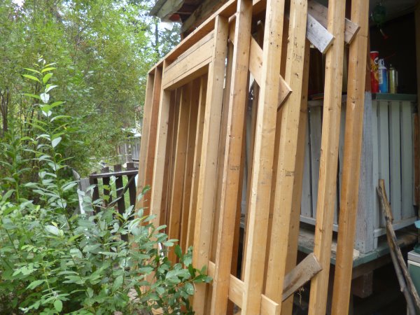 Walls prefabricated ready to move to the site