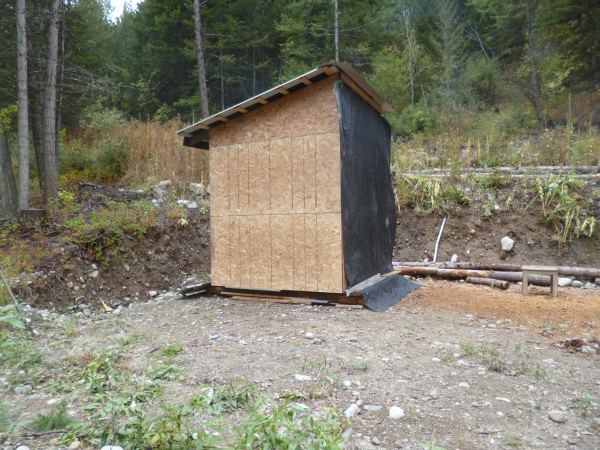 Lock up - still needing a door, the front is covered with a tarp