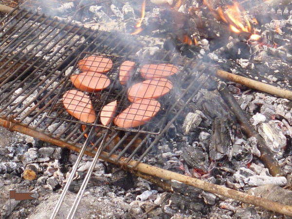 Square Basket for cooking farmers sausage slices