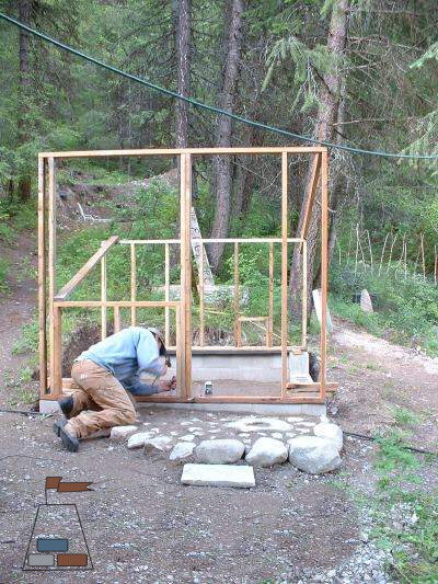 Side walls and front framed in...