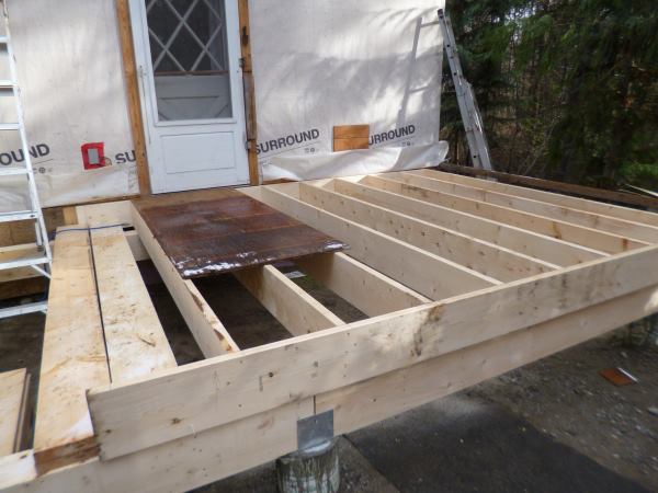 All the joists for the mudroom are in place